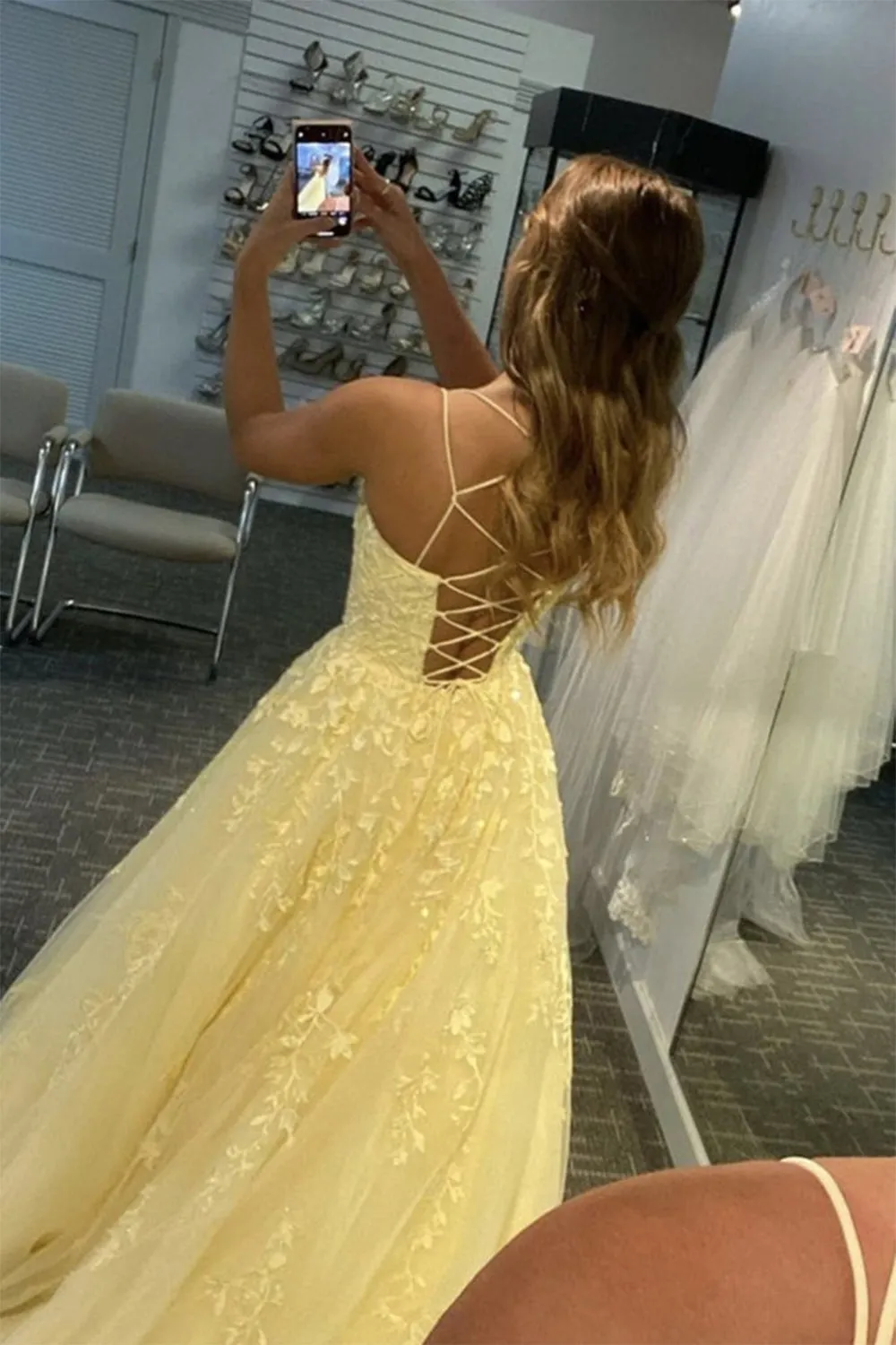 A-Line Spaghetti Straps Long Formal Dress
