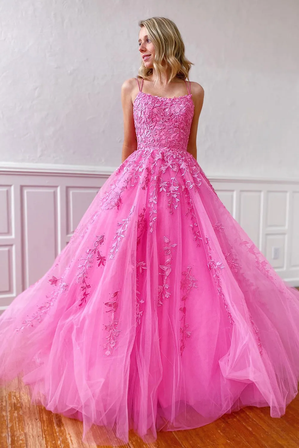 A-Line Spaghetti Straps Long Formal Dress