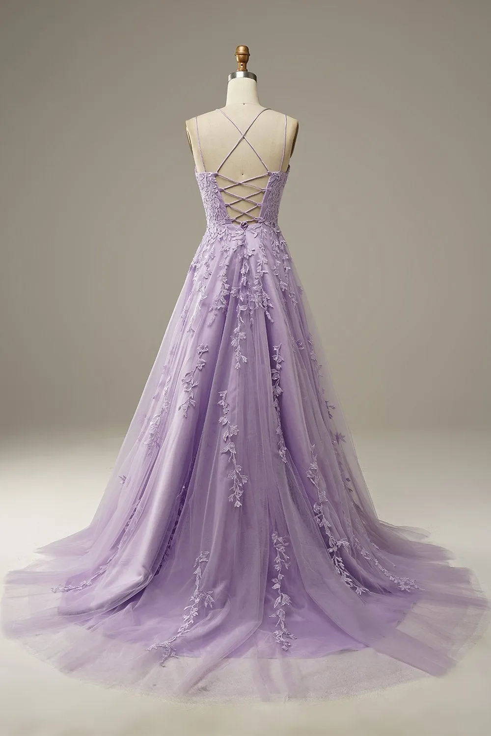 A-Line Spaghetti Straps Long Formal Dress