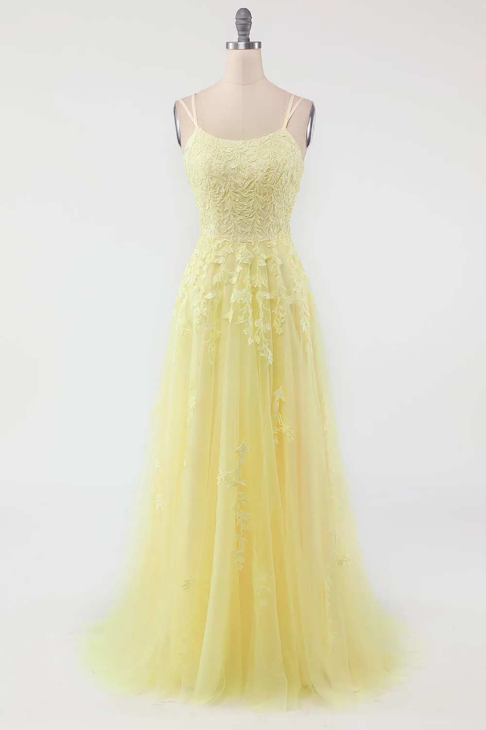 A-Line Spaghetti Straps Long Formal Dress