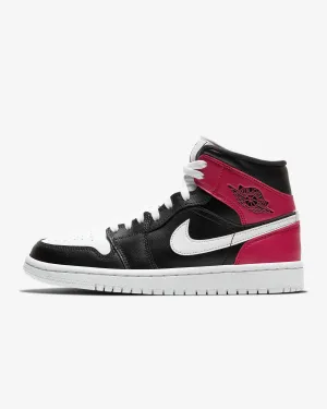 Air Jordan 1 Mid (White/Noble Red/Black)