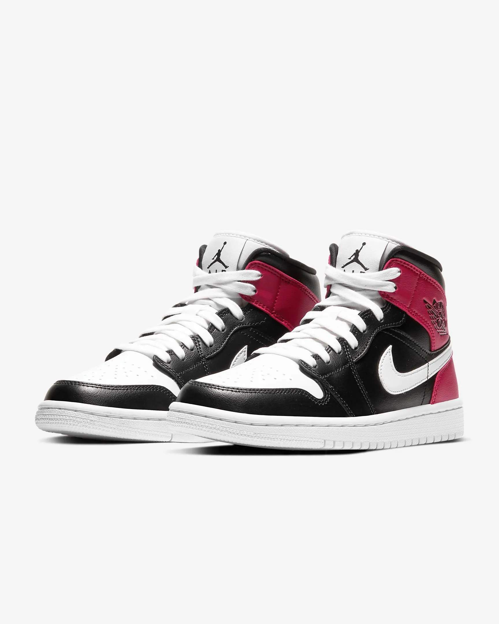 Air Jordan 1 Mid (White/Noble Red/Black)
