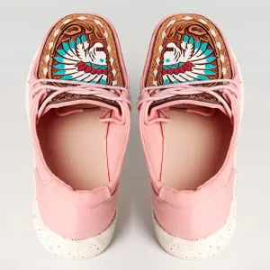 American Darling ADFT133PK1 Hand tooled carved genuine leather trim lightweight shoe footwear slip on