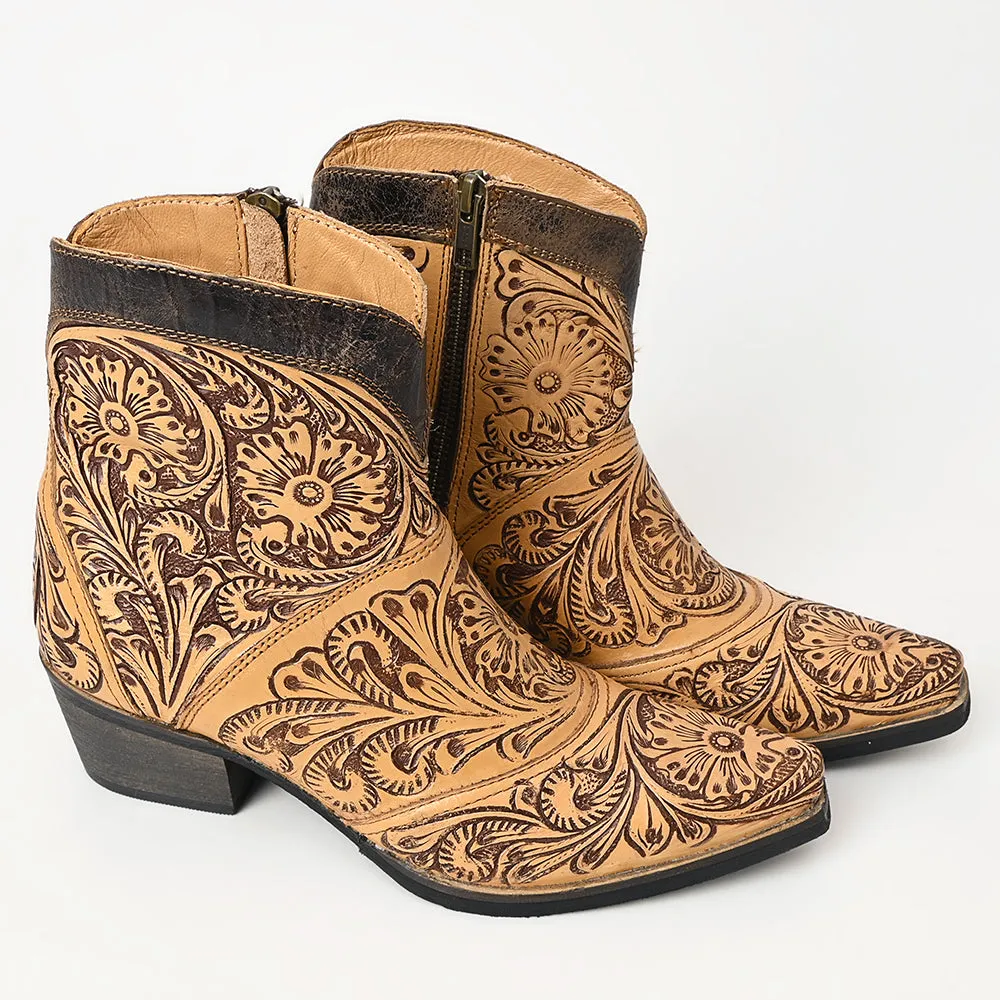 American Darling ADFT161 Hand tooled carved genuine leather sandal footwear flip flop