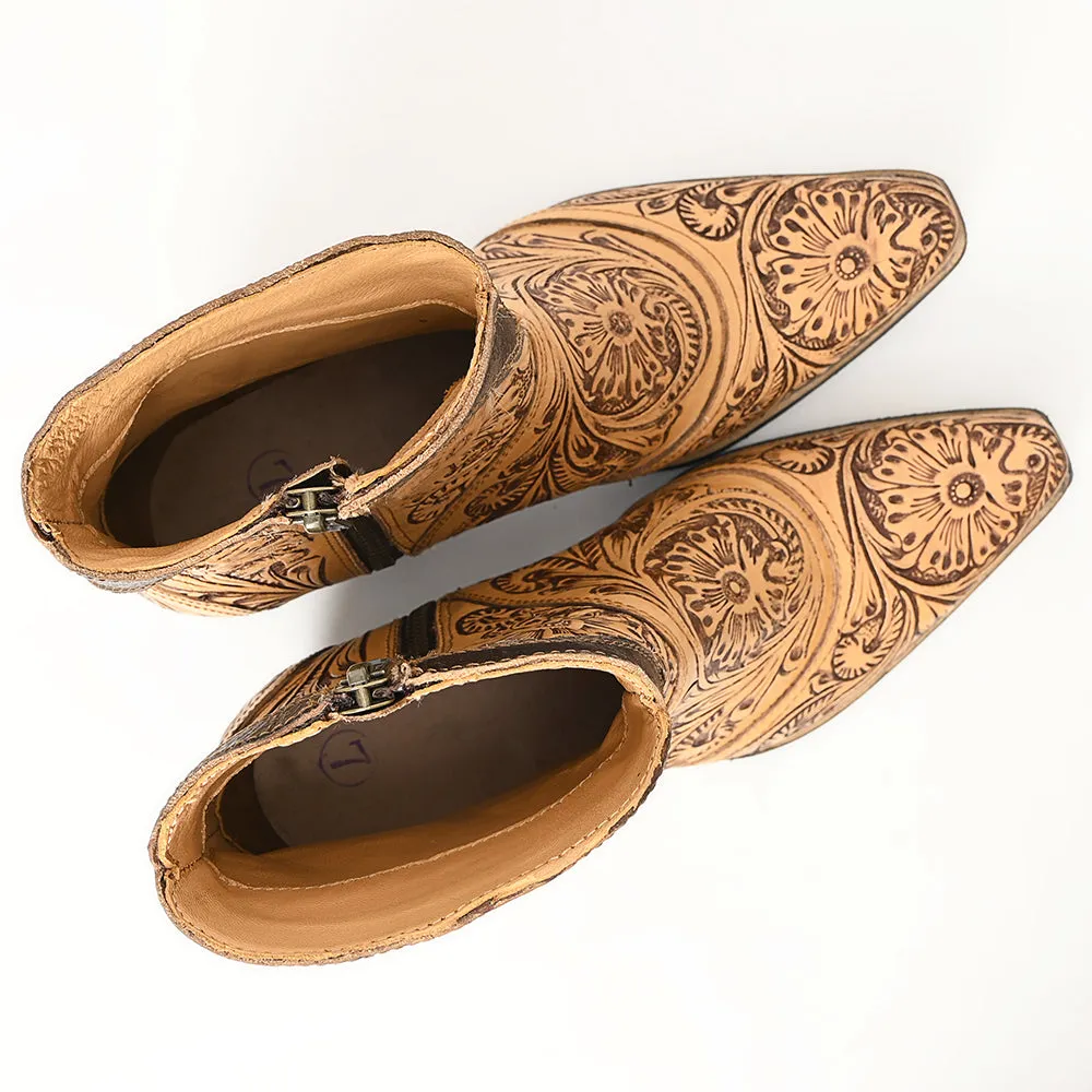American Darling ADFT161 Hand tooled carved genuine leather sandal footwear flip flop