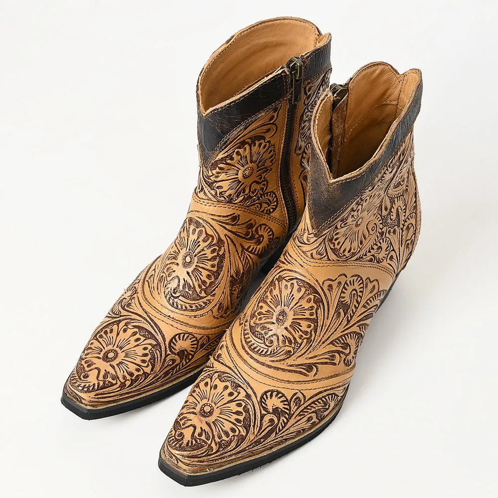 American Darling ADFT161 Hand tooled carved genuine leather sandal footwear flip flop