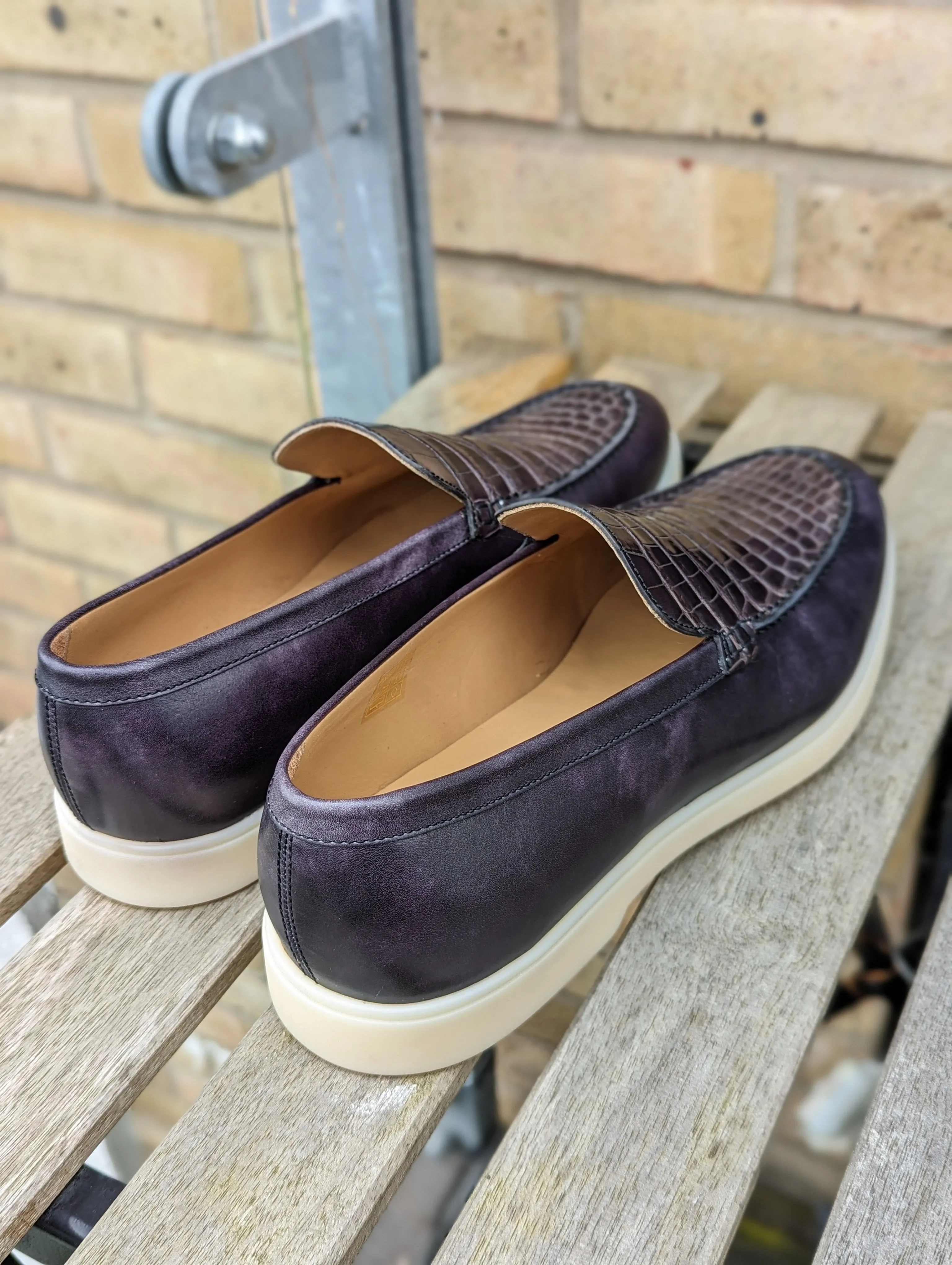 Ascot Sunseeker - Black museum calf & Caviar Crocodile