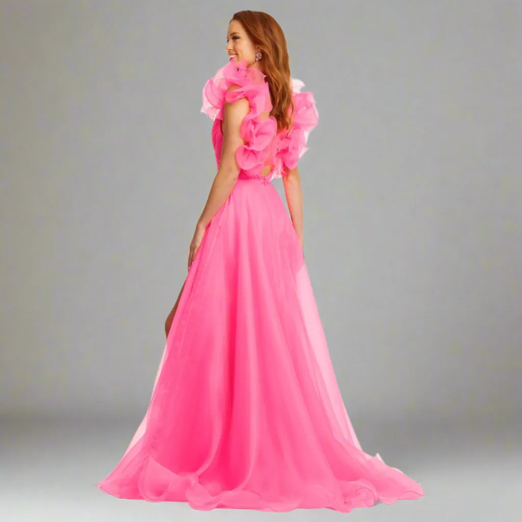 Ashley Lauren neon pink dress, size 4