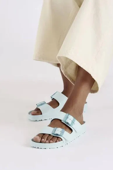 Birkenstock Women's Arizona EVA Stealth Buckle Sandal in Surf Green
