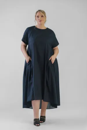 BLACK COTTON SHIRT DRESS