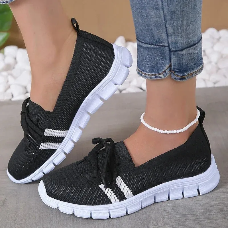 Breathable Soft Sole Knitted Mesh Sneaker Shoes for Women