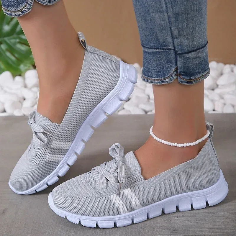 Breathable Soft Sole Knitted Mesh Sneaker Shoes for Women