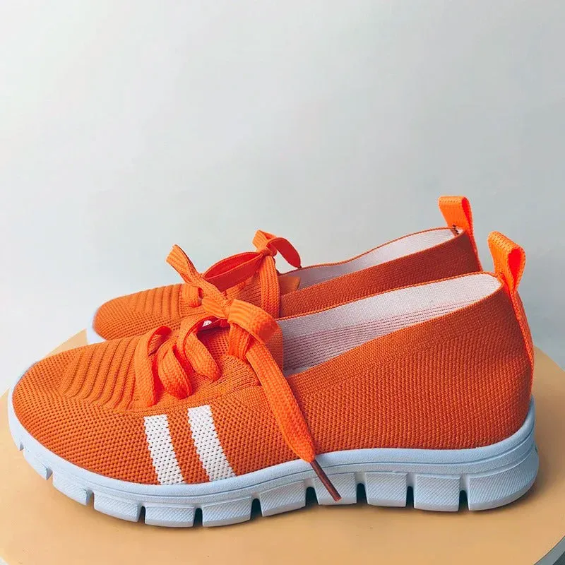 Breathable Soft Sole Knitted Mesh Sneaker Shoes for Women