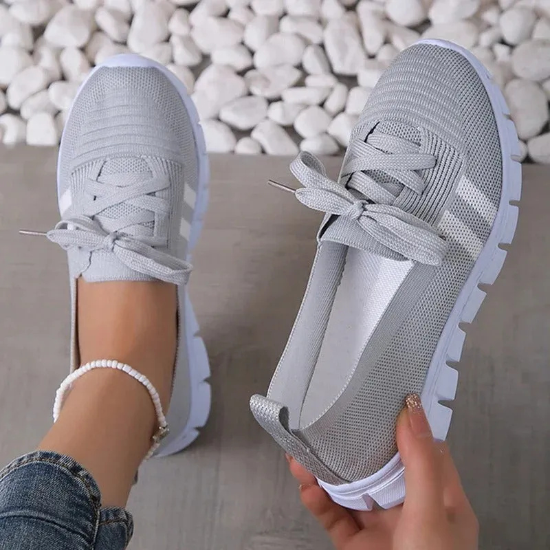 Breathable Soft Sole Knitted Mesh Sneaker Shoes for Women