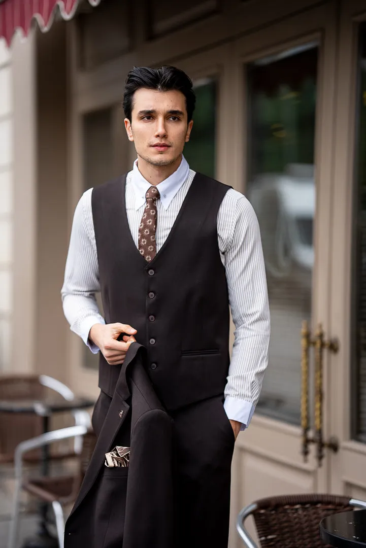 Brown Three Piece Men's Suit.