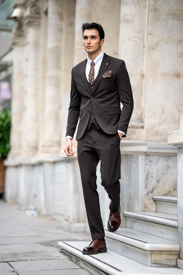 Brown Three Piece Men's Suit.