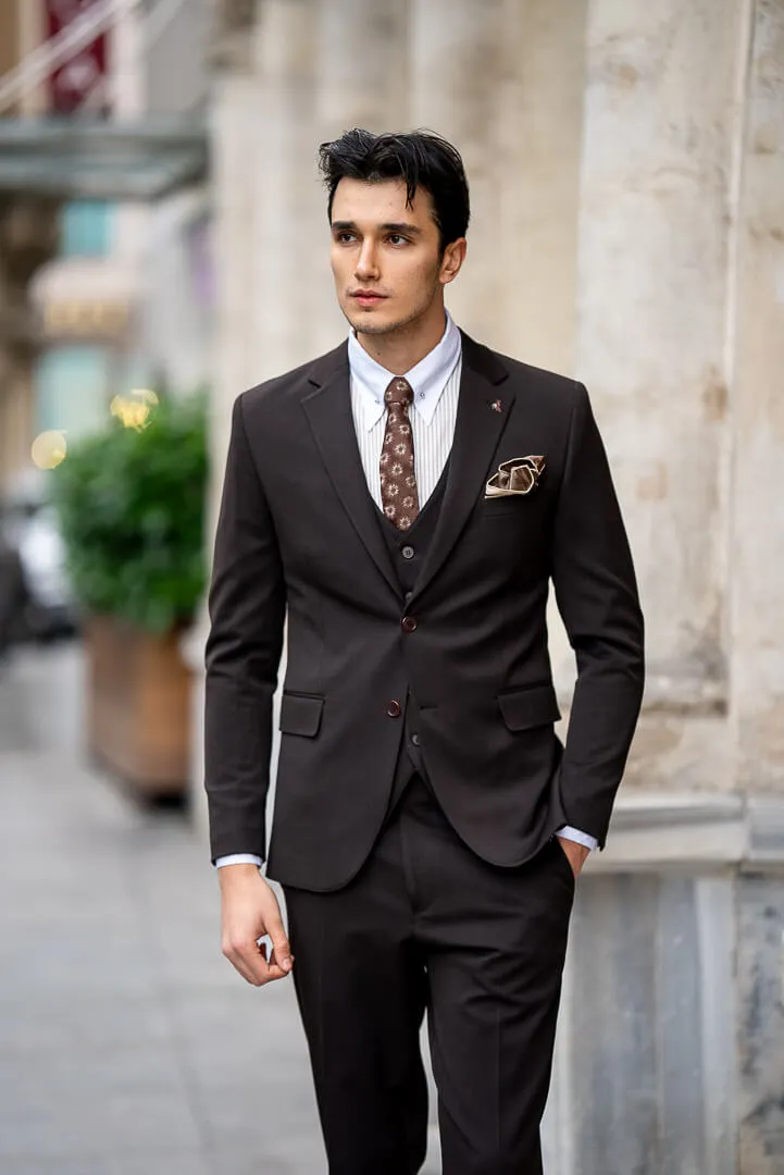 Brown Three Piece Men's Suit.