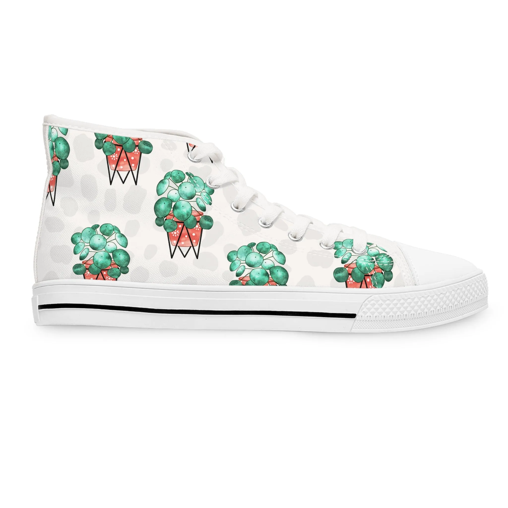 Chinese Money Plant Women's High Top Sneakers