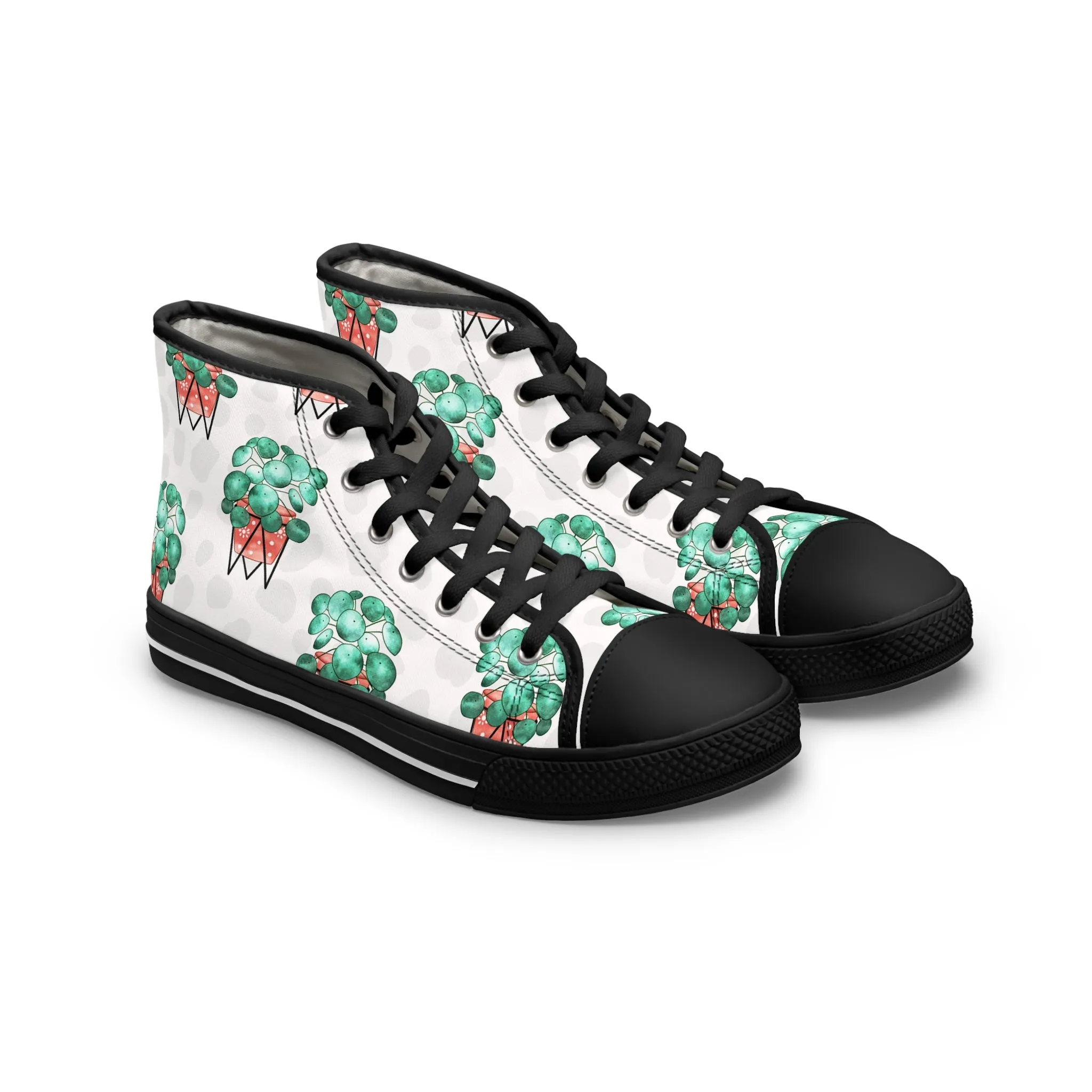 Chinese Money Plant Women's High Top Sneakers