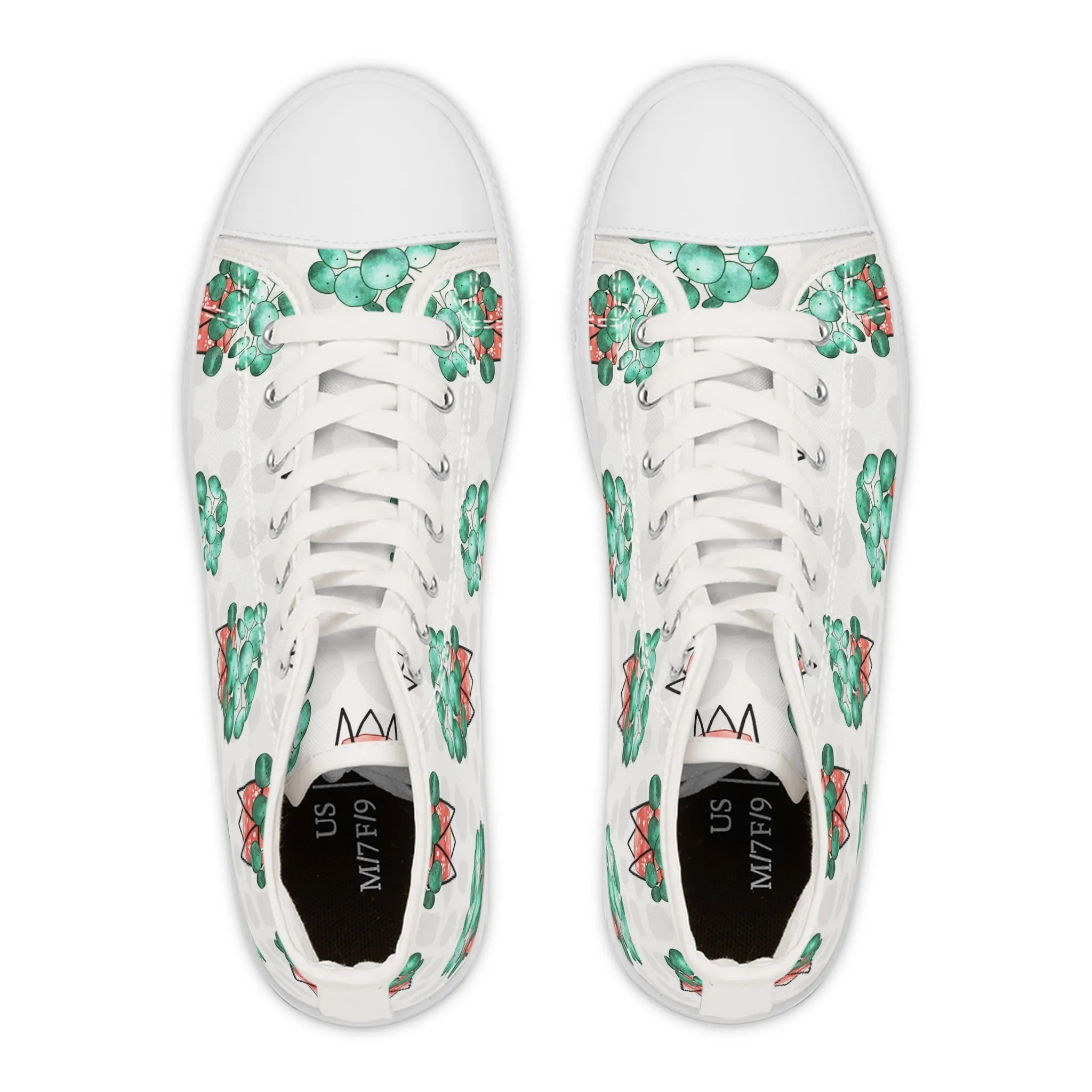 Chinese Money Plant Women's High Top Sneakers