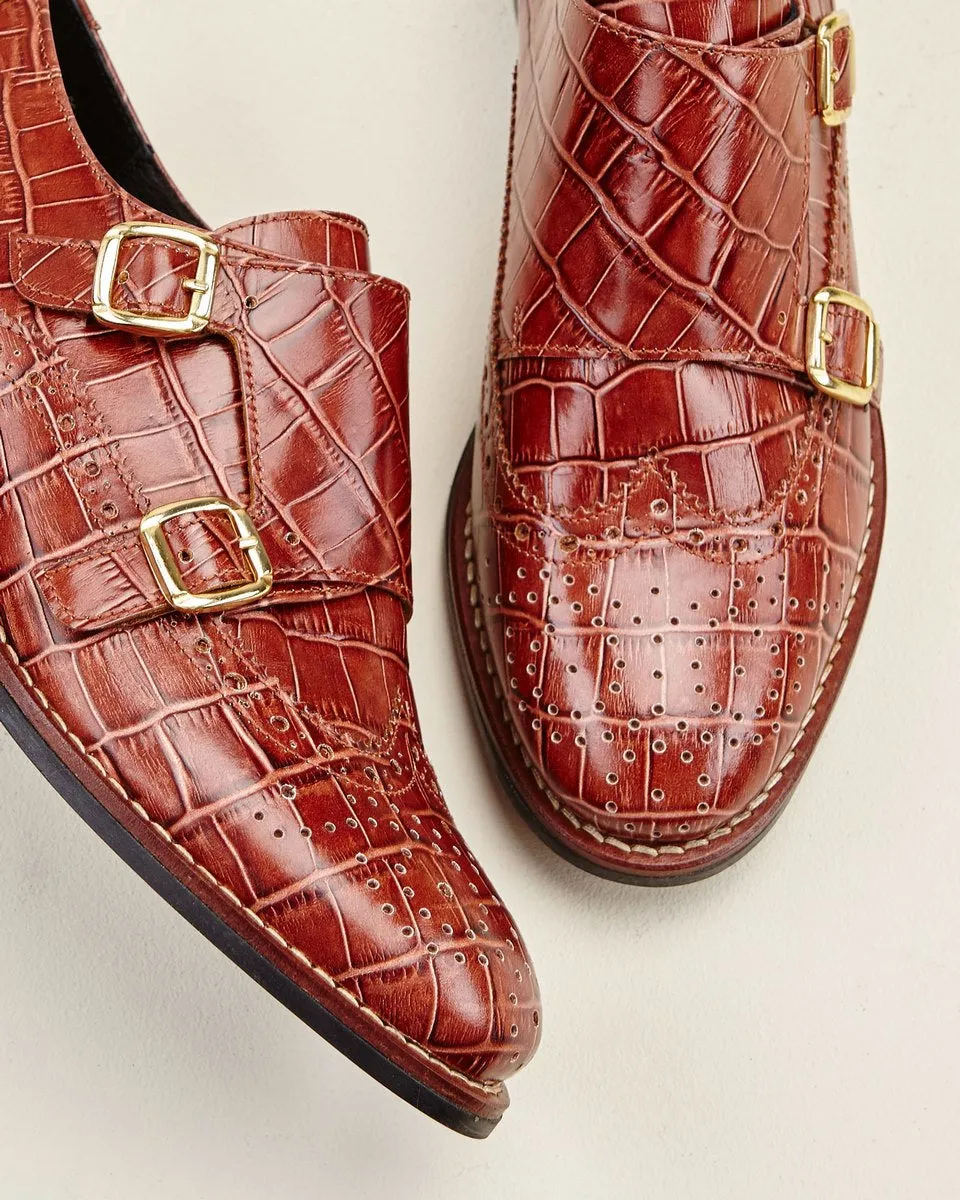 Derbies Vivalie Croc - Marron