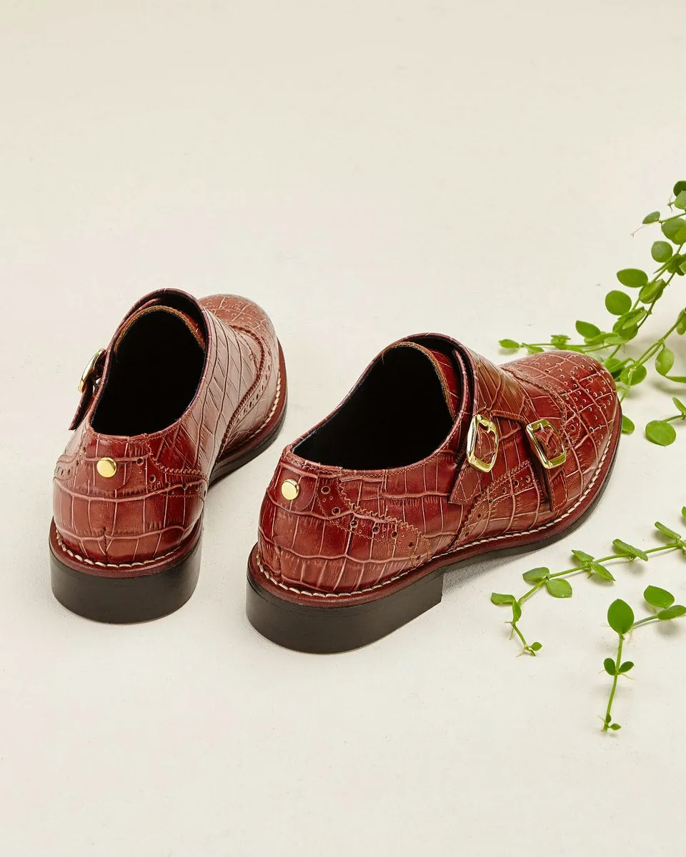 Derbies Vivalie Croc - Marron