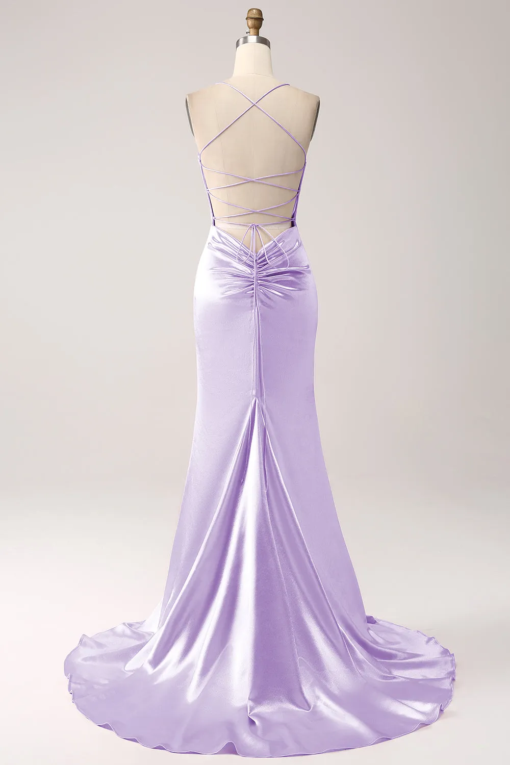 Eucalyptus Mermaid Satin Long Formal Dress