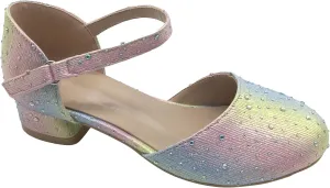 Girls Mary Jane Shoes for Party and Wedding with Sparkly Detail for Little Big Kids TR334
