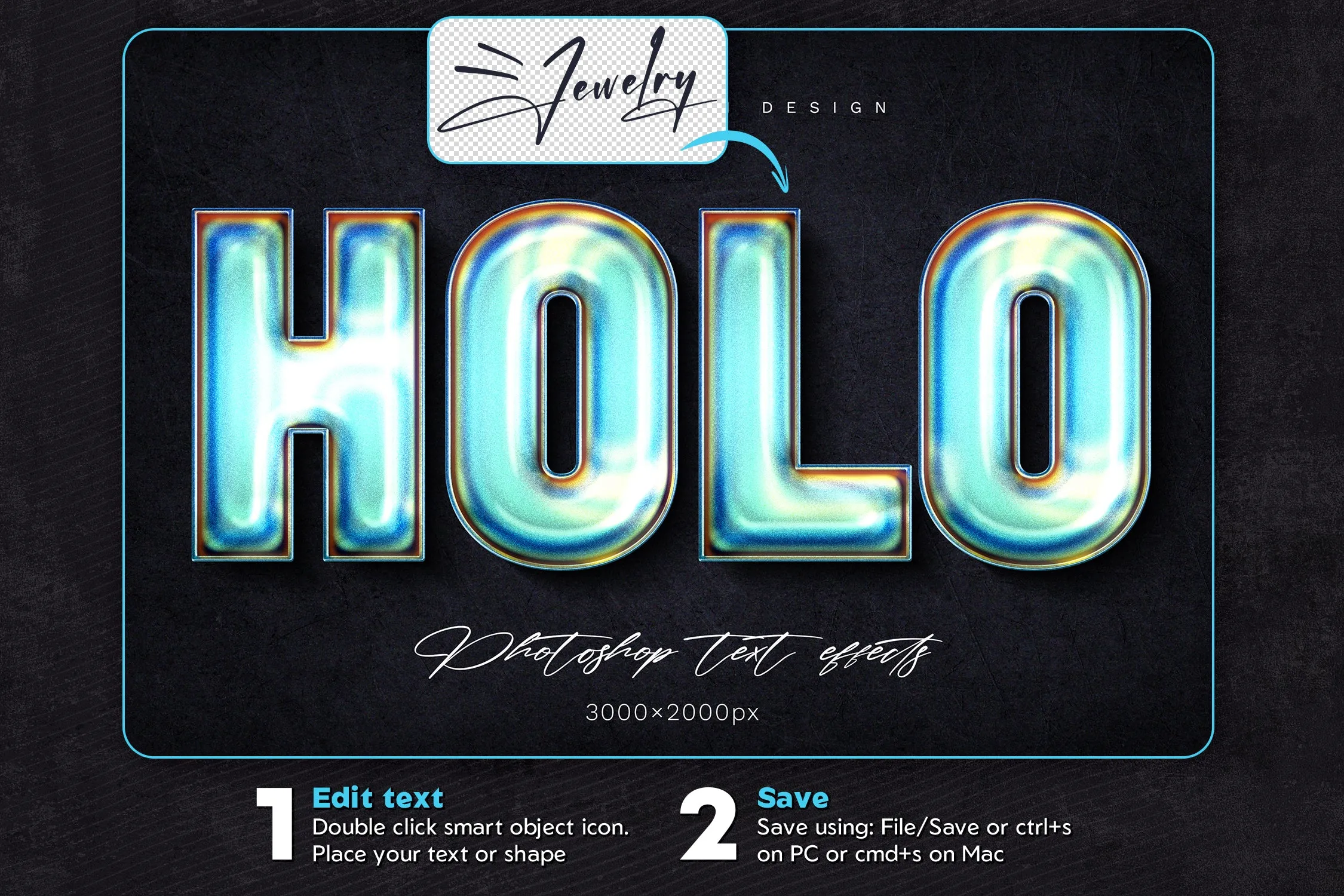 Holographic Text Effects