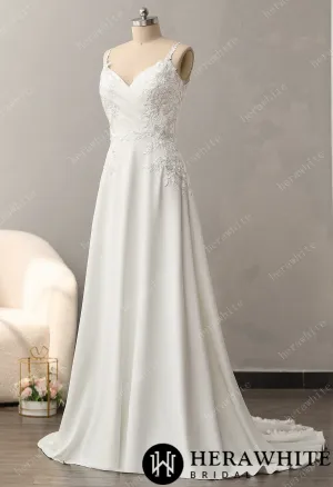 Lace A-Line Wedding Dress with Spaghetti Straps