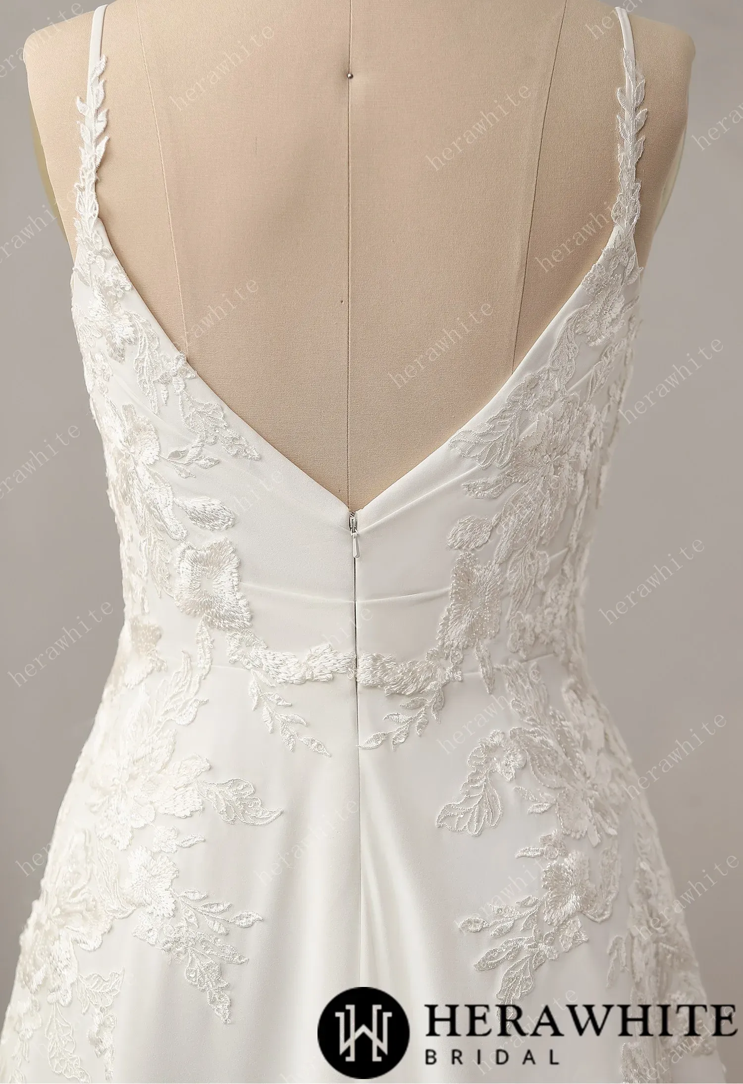 Lace A-Line Wedding Dress with Spaghetti Straps