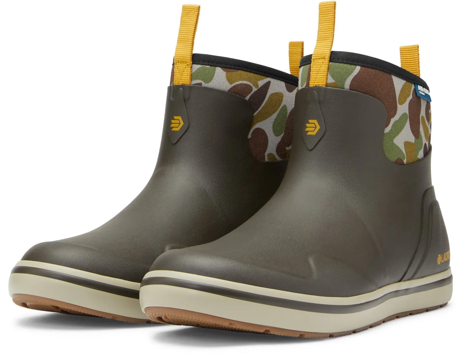 Lacrosse Mens Alpha Deck Olive/Camo Rubber Ankle Boots