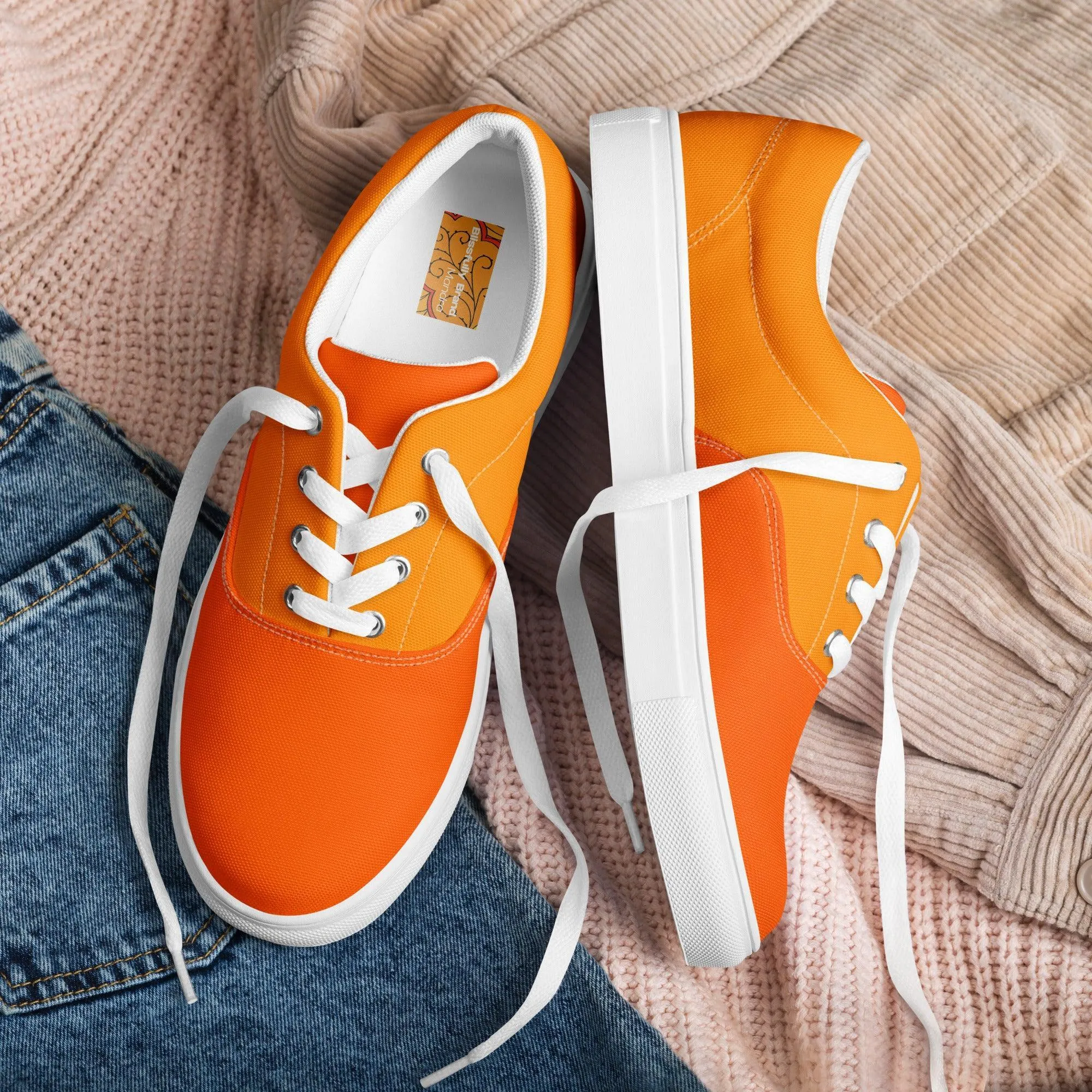 Mandra Color Block Lace Up Canvas Sneakers