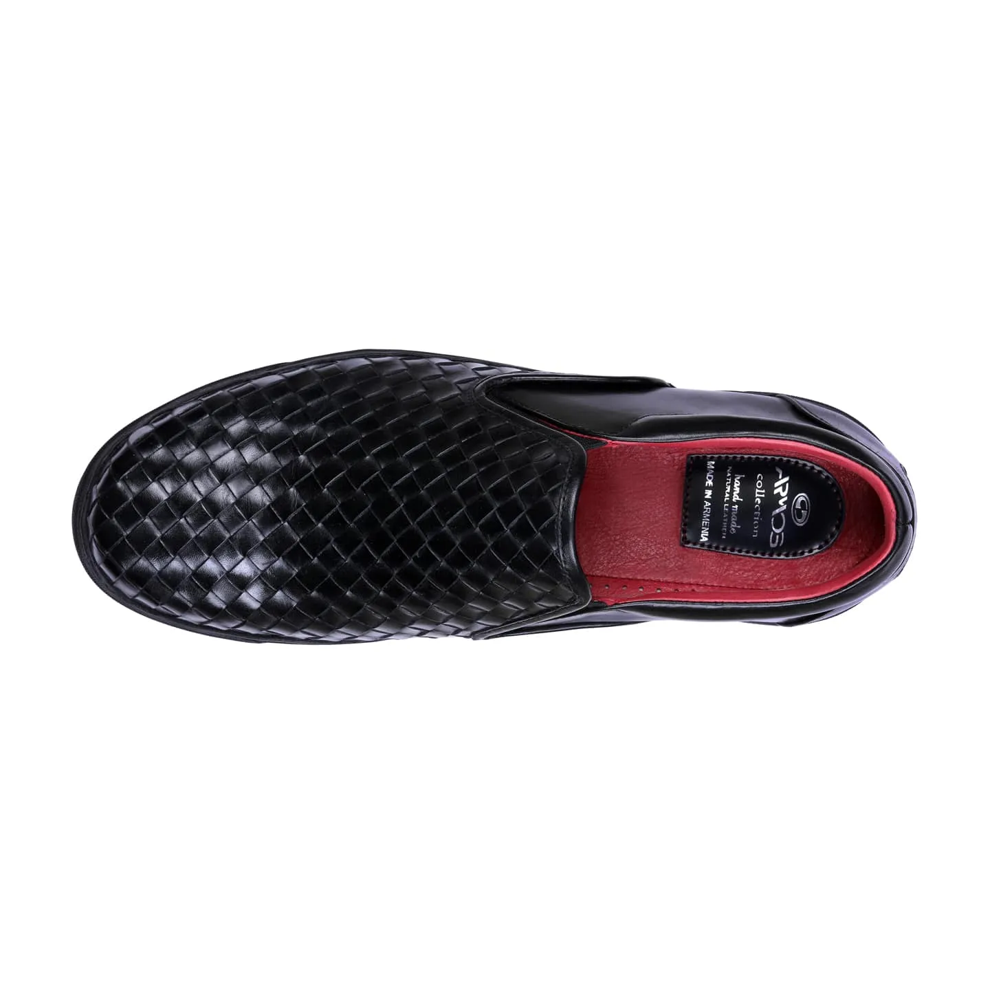 Men's Black Woven Slip-On Sneaker