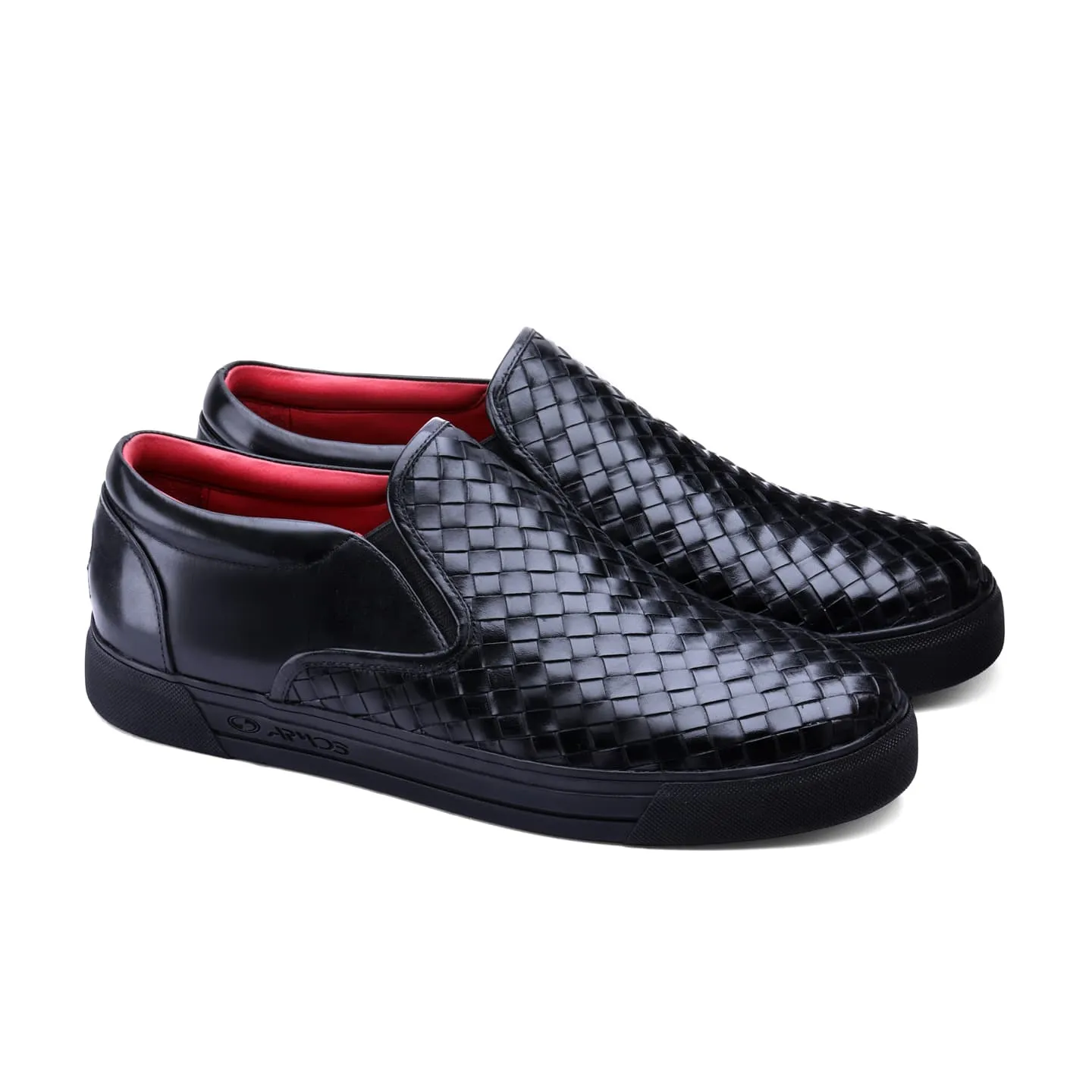 Men's Black Woven Slip-On Sneaker