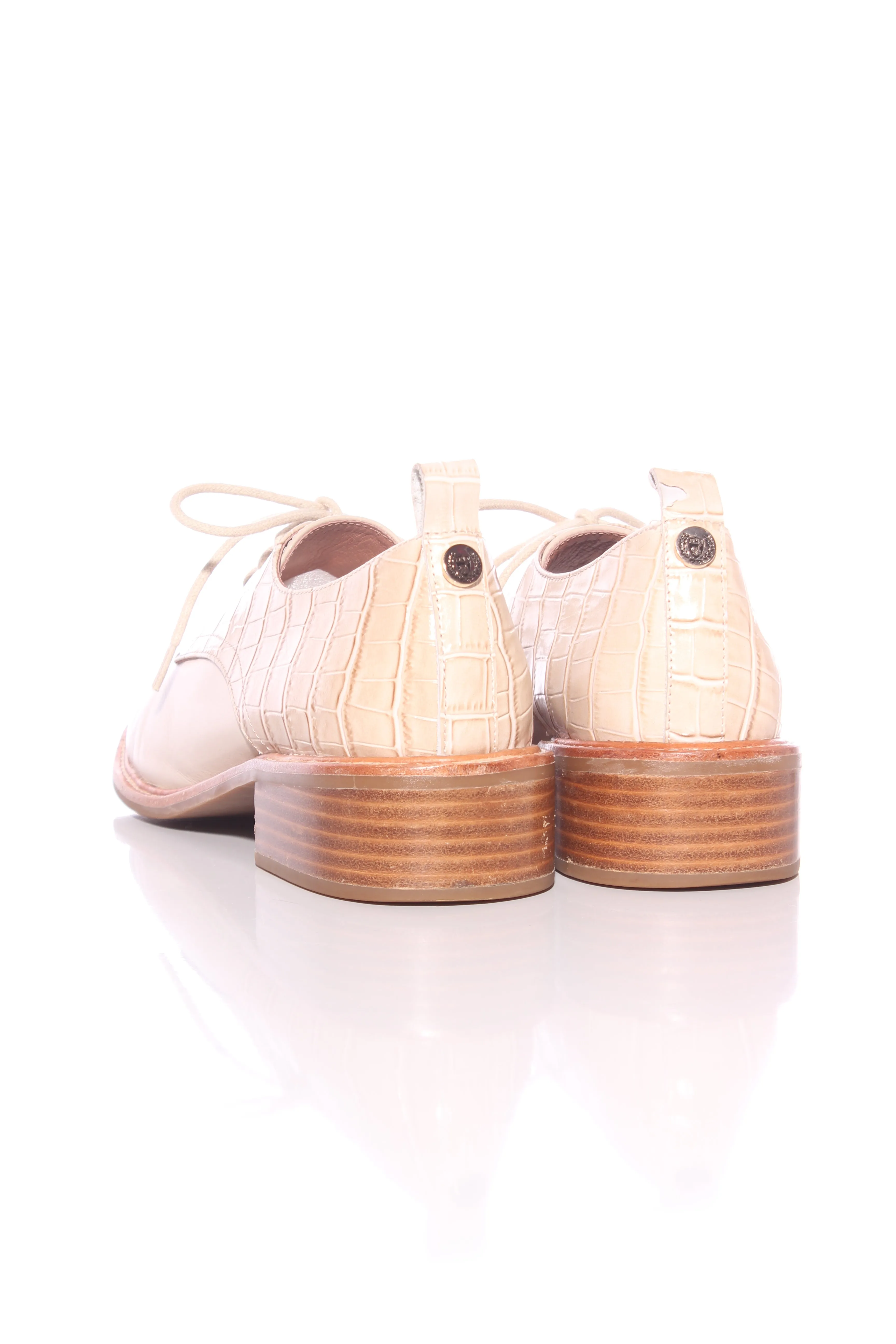 MI PIACI - Leather croc brogues - Beige! 39