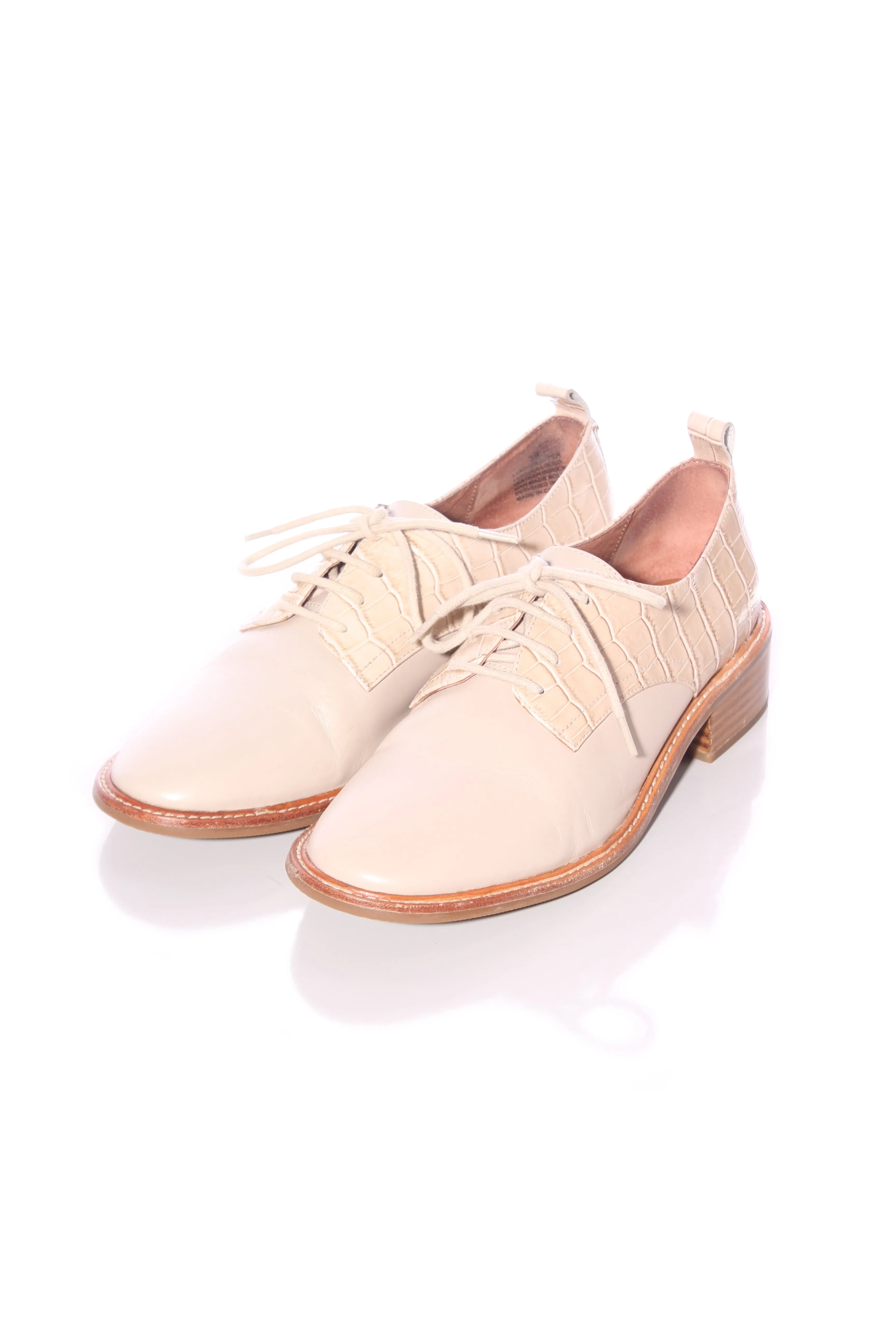 MI PIACI - Leather croc brogues - Beige! 39