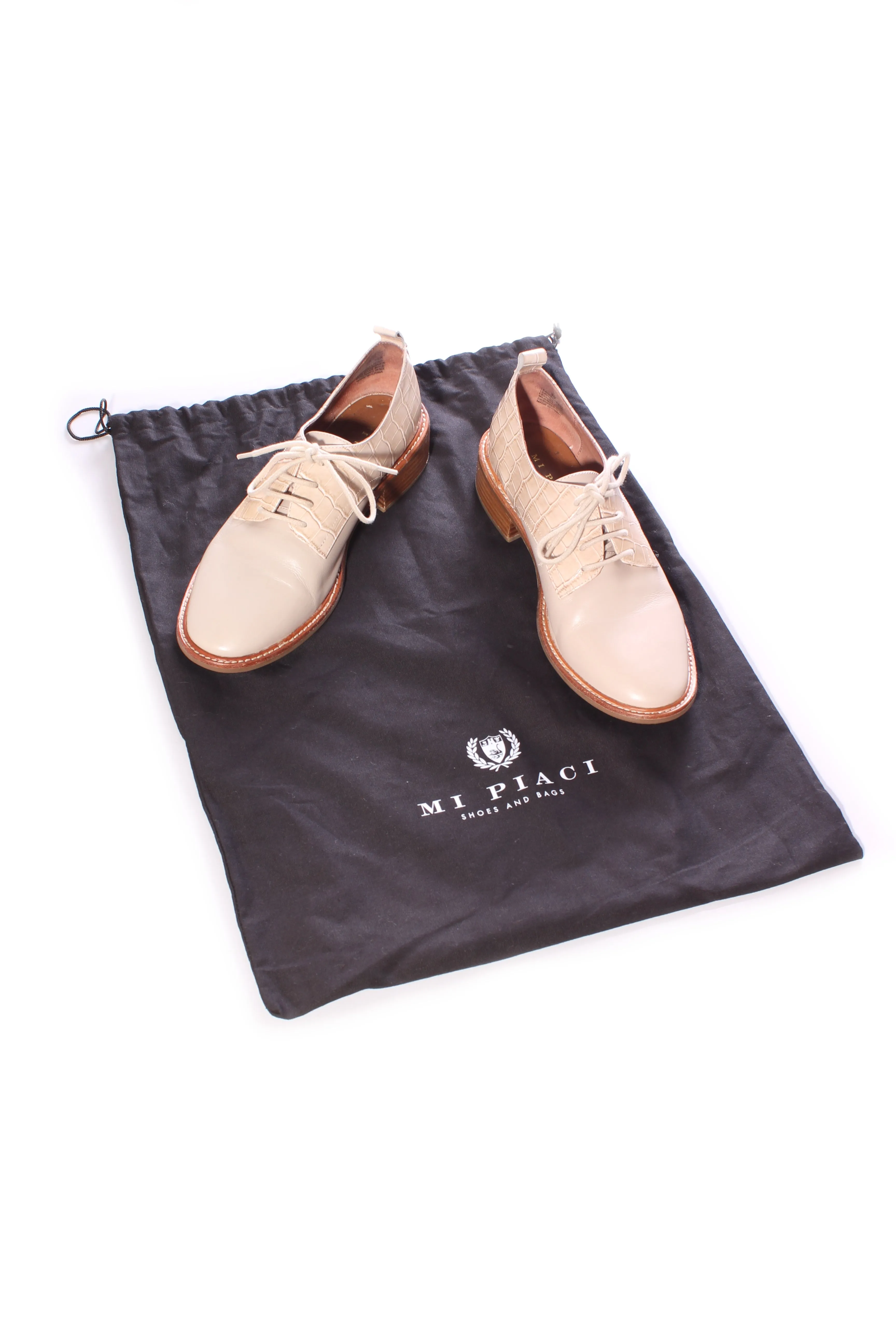MI PIACI - Leather croc brogues - Beige! 39