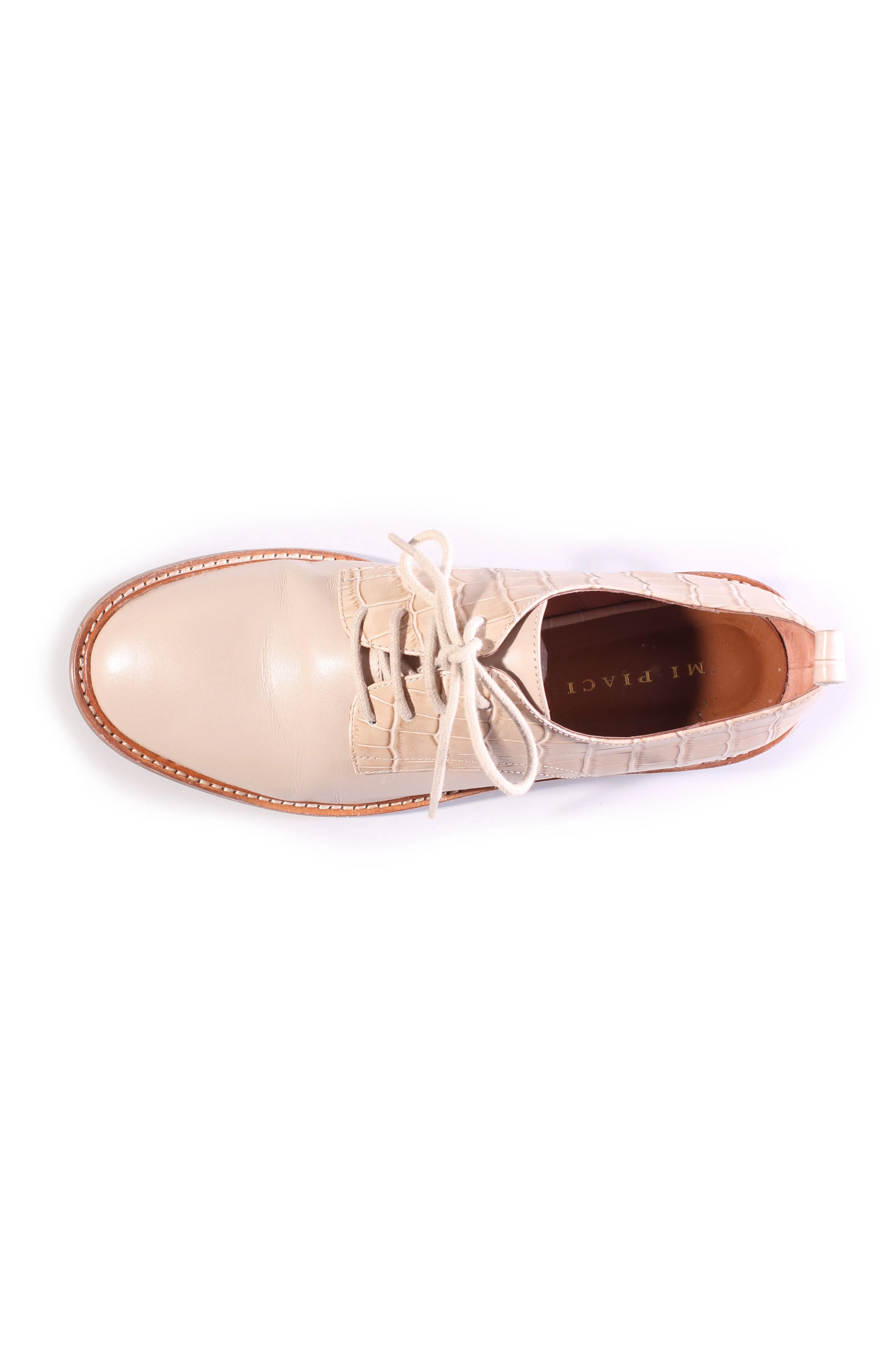 MI PIACI - Leather croc brogues - Beige! 39