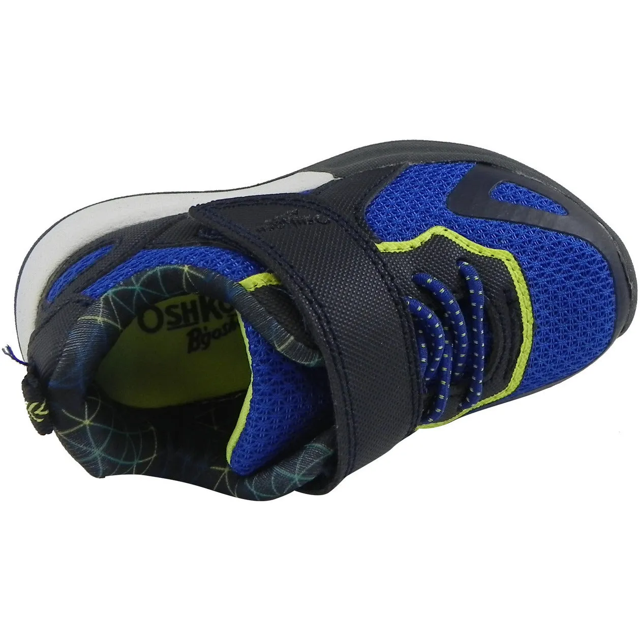 OshKosh Boy's Galaxy Mesh Lace Up Hook and Loop Sneaker Navy/Blue