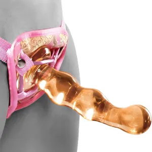 Pipedream - Icicles No.36 - Glass Massager with Strap-On - Yellow 7"