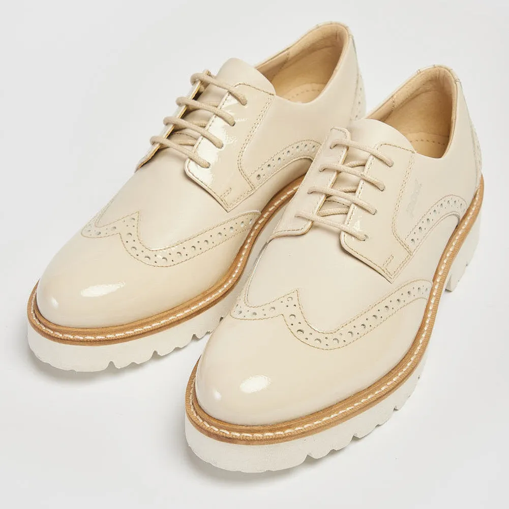 Pod Kortney Off White Lace Up Brogues