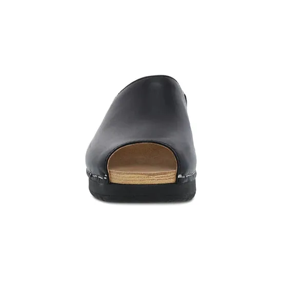 Ravyn Mule Peep-Toe Slide in Black