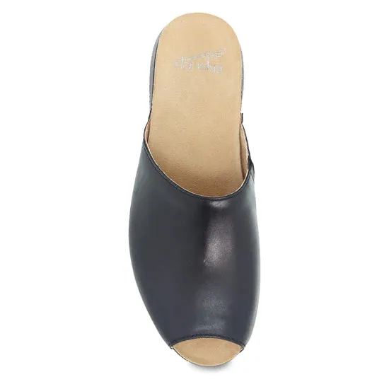 Ravyn Mule Peep-Toe Slide in Black