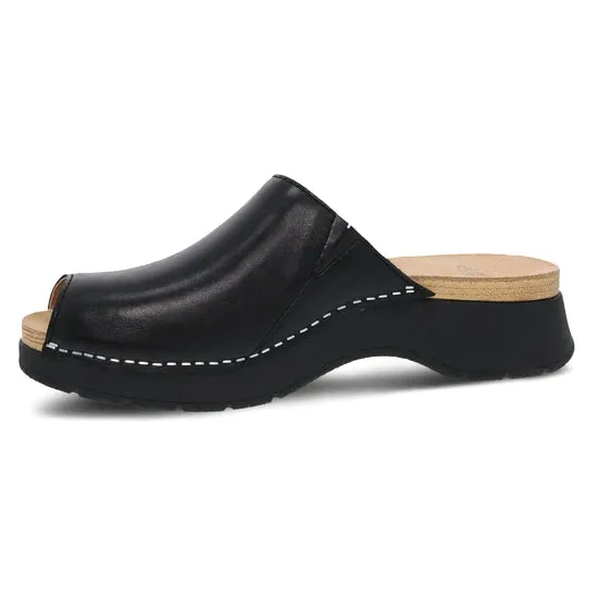 Ravyn Mule Peep-Toe Slide in Black