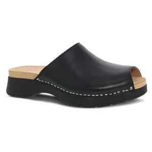 Ravyn Mule Peep-Toe Slide in Black