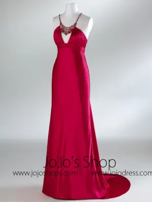 Red Full Length Prom Formal Graudation Dress HB2031A
