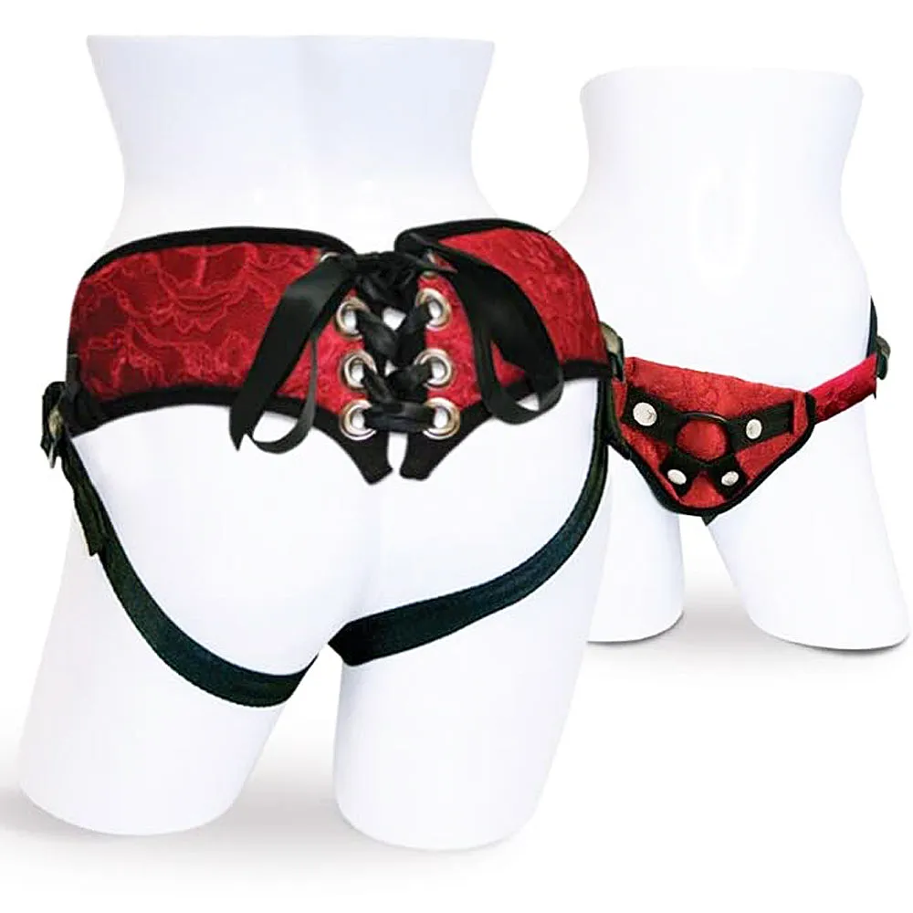 Sportsheets Red Lace Corsette Strap-On