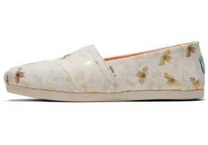 TOMS Womens Gold Bumble Bees Alpargata Espadrille - Birch