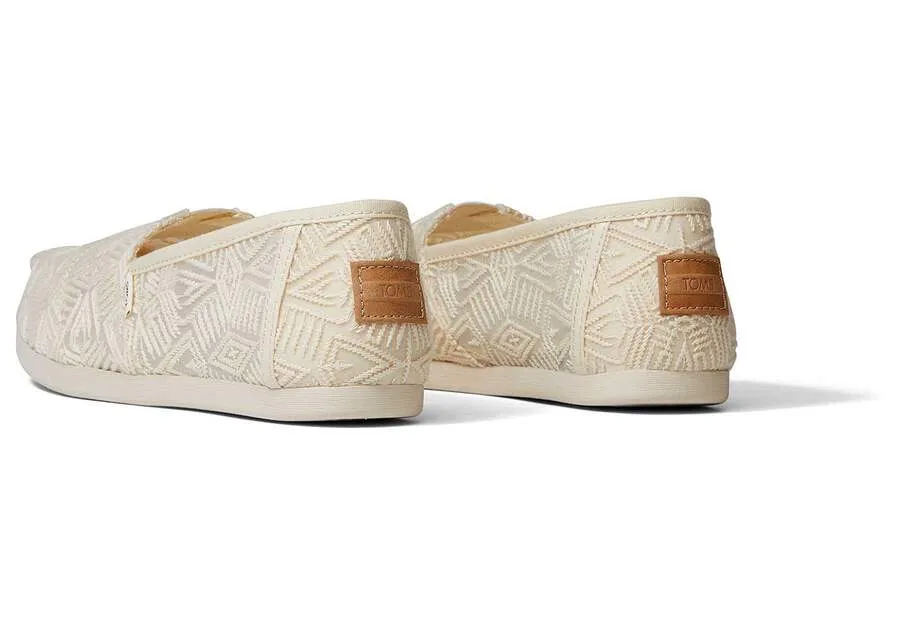 TOMS Womens Lace Alpargata Espadrille - Natural